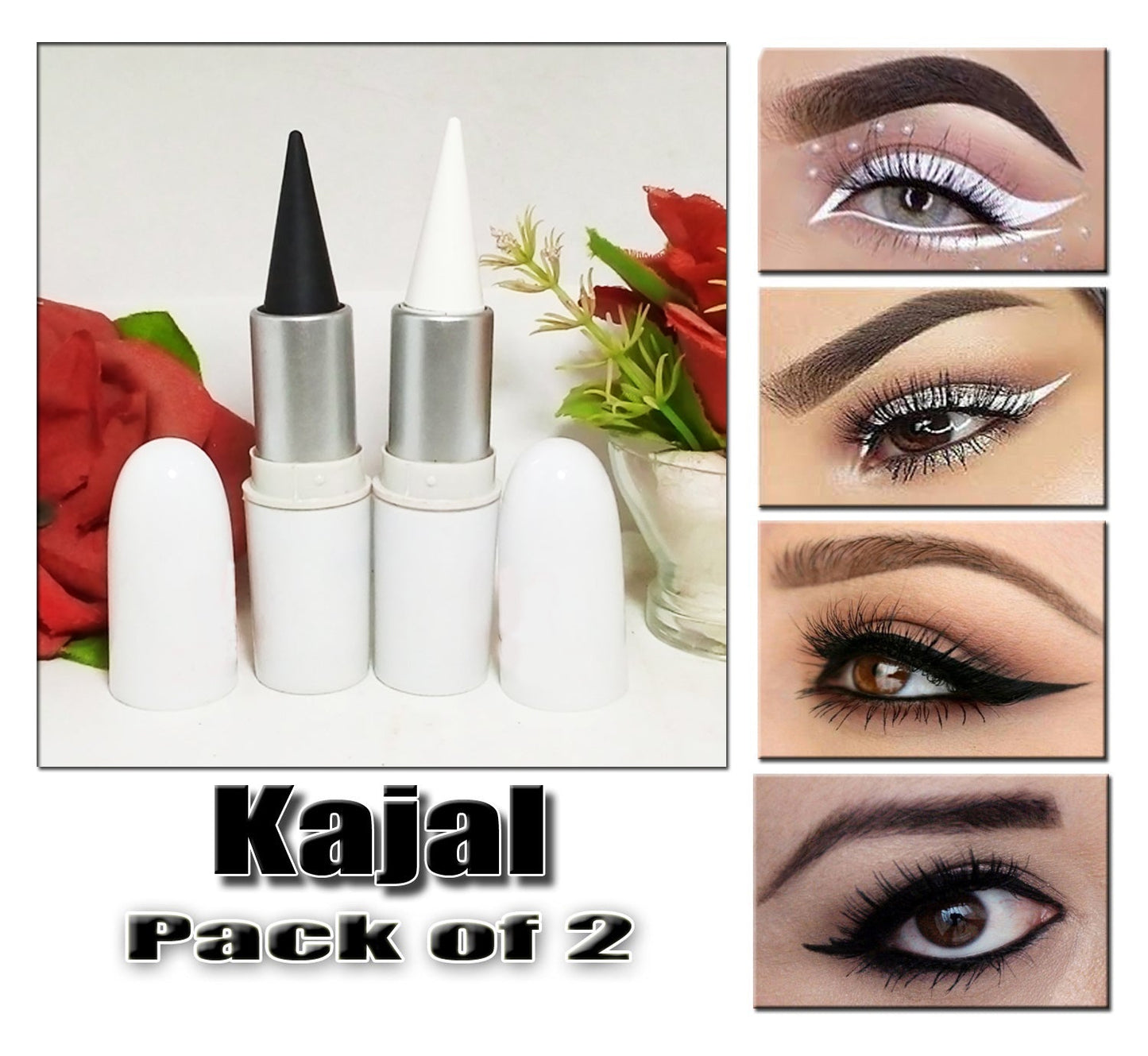 Miss Rose Black & White Kajal (pack of 2)
