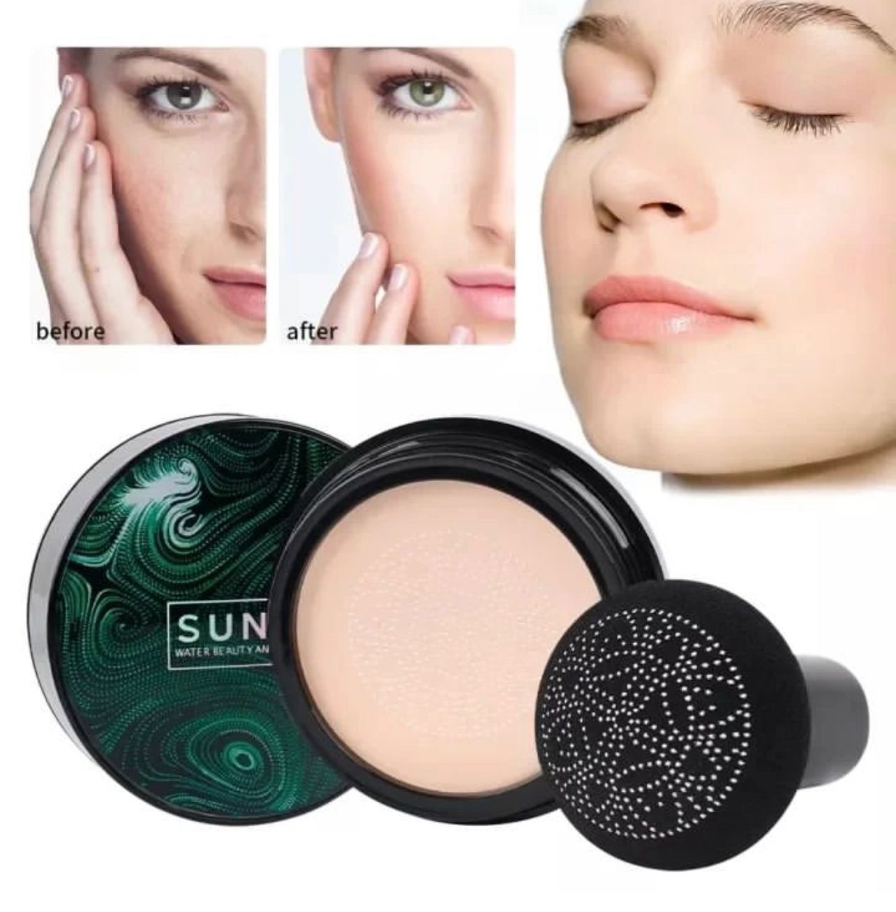 Sunisha BB Cream Air Cushion Foundation | Waterproof & Professional Makeup